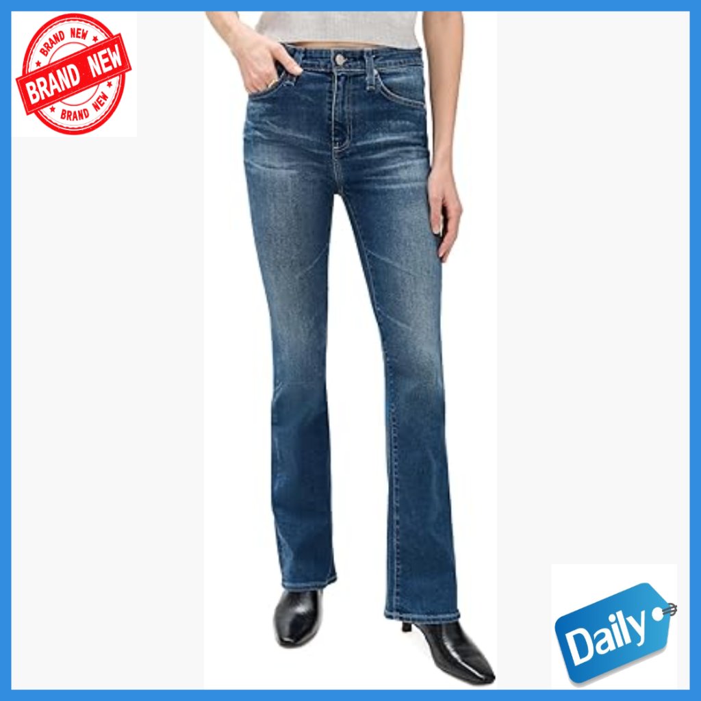 Mid Rise Bootcut Jeans Stretch Denim Slim Fit Thigh 315 Inseam